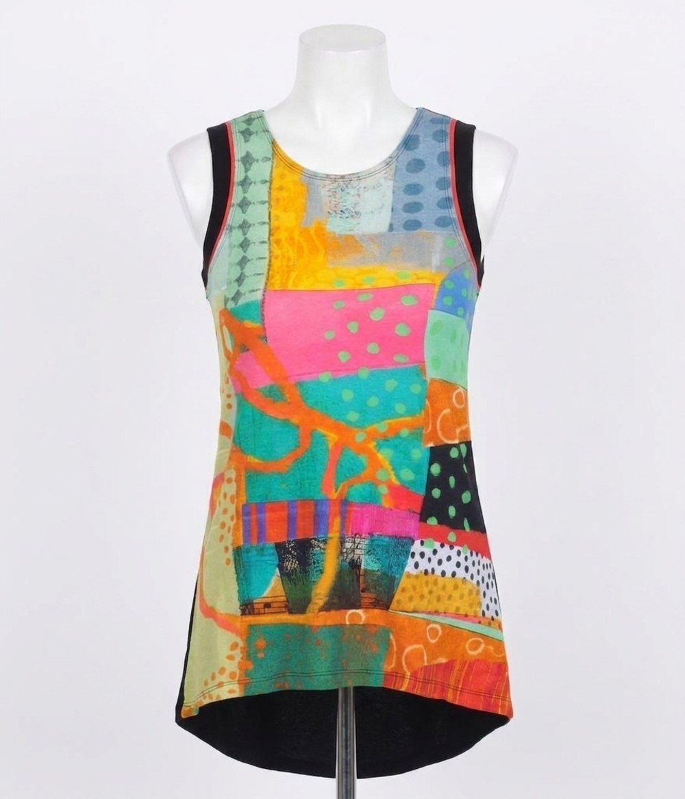 NEW DOLCEZZA simply art  jane davies knit tunic in multi